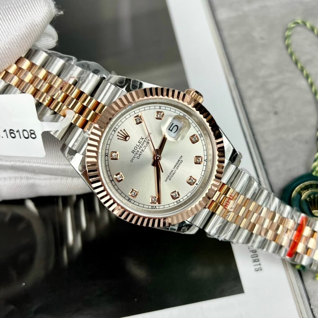 1750587987-1-1.jpg Rolex Datejust 126331 SS/RG Plated Silver Dial CZ Diamonds 41mm Jub Super Clone - 图片 1