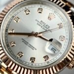 Rolex Datejust 126331 SS/RG Plated Silver Dial CZ Diamonds 41mm Jub Super Clone - 图片 3