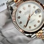 Rolex Datejust 126331 SS/RG Plated Silver Dial CZ Diamonds 41mm Jub Super Clone - 图片 4