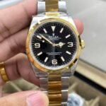 Rolex Explorer 124273 SS/YG Plated Black Dial 36mm Oyster Super Clone