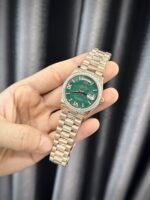 Rolex Day-Date 128235 RG Plated Green Dial With Diamonds 36mm Super Clone - 图片 3