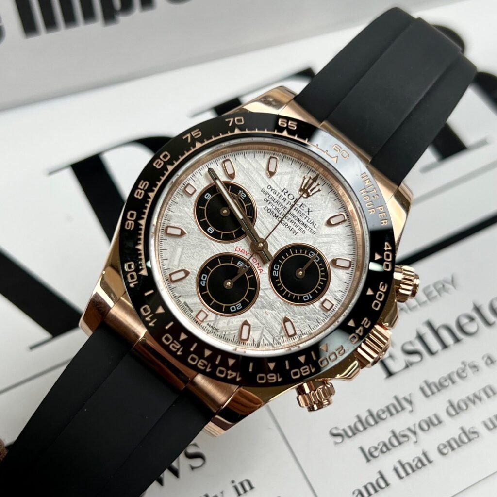 1750588170-75.jpg Rolex Daytona 116515LN RG Plated Meteorite Dial 40mm Oysterflex Super Clone - 图片 1