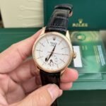 Rolex Cellini 50525 RG Plated White Dial 39mm Leather AAA Replica - 图片 3