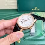 Rolex Cellini 50525 RG Plated White Dial 39mm Leather AAA Replica - 图片 4