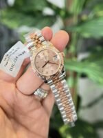 Rolex Datejust SS/RG Plated Pink Dial CZ Diamonds 31mm Jub Super Clone - 图片 2