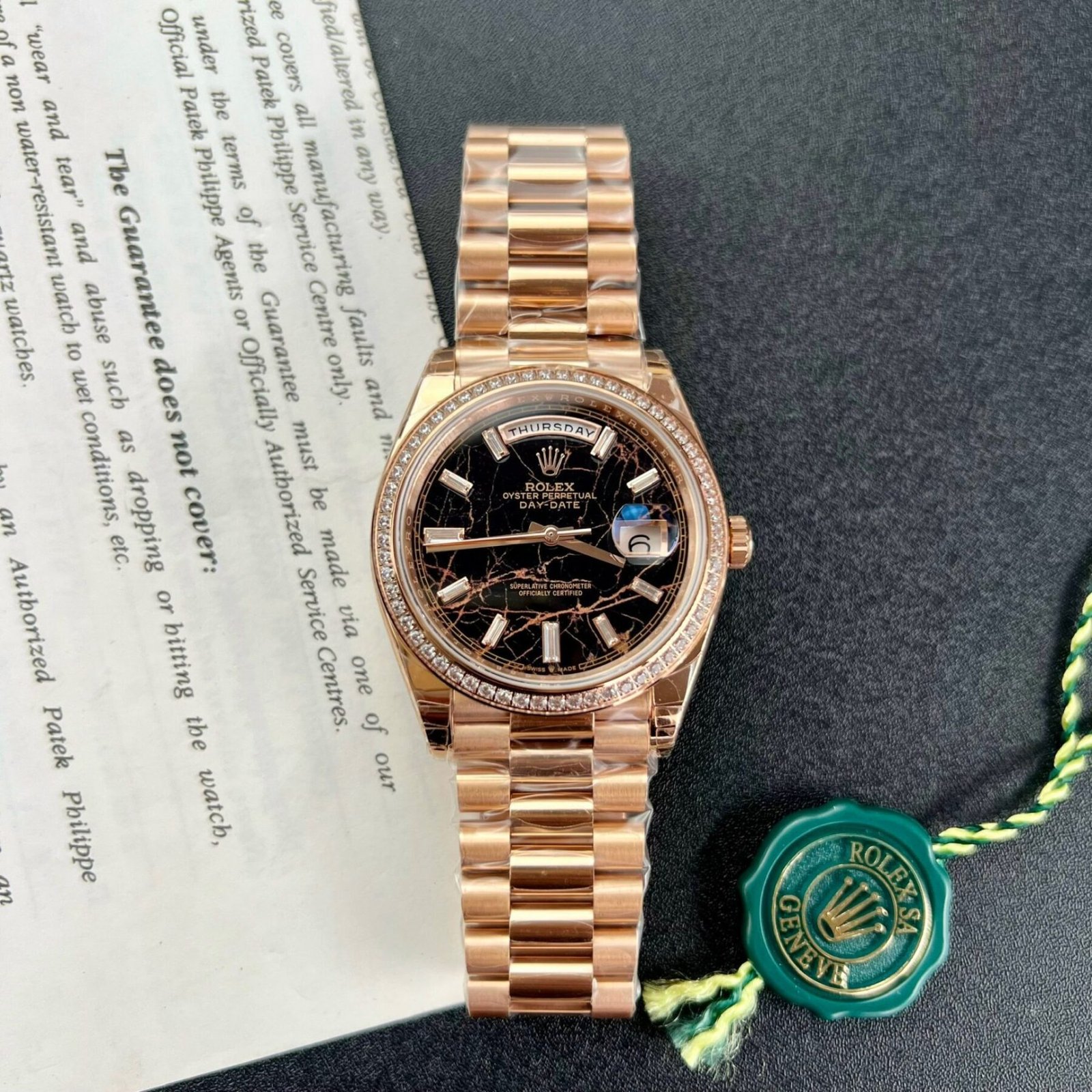 1750588209-91-2.jpg Rolex Day-Date RG Plated Eisenkiesel Dial With Diamonds 40mm Super Clone - 图片 1
