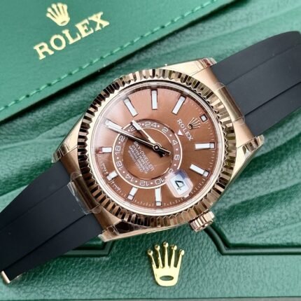 Rolex Sky-Dweller 336235 RG Plated Chocolate Dial 42mm Oysterflex AAA Replica