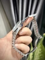 Rolex Day-Date 904L Steel Ice Blue Arabic Dial CZ Diamonds 40mm Super Clone - 图片 4