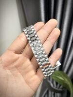 Rolex Day-Date 904L Steel Ice Blue Arabic Dial CZ Diamonds 40mm Super Clone - 图片 7