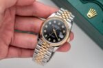 Rolex Datejust SS/RG Plated Black Dial CZ Diamonds 36mm Jub Super Clone - 图片 5