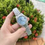 Rolex Day-Date 316L Steel Ice Blue Dial CZ Diamonds 40mm GSF Replica - 图片 3