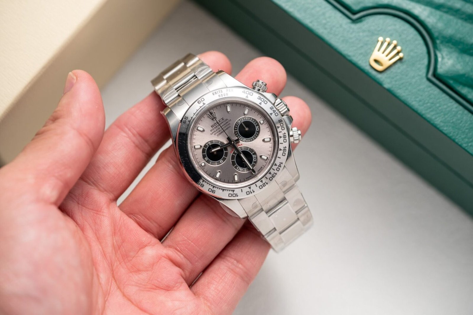 1750588299-127.jpg Rolex Daytona 116509 904L Steel Grey Dial 40mm Oyster Super Clone - 图片 1