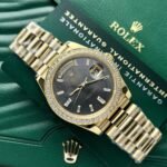 Rolex Day-Date YG Plated Dark MOP Dial CZ Diamonds 40mm AAA Replica - 图片 2