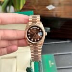 Rolex Day-Date RG Plated Chocolate Dial Diamonds 36mm Replica