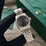 Rolex Datejust SS/RG Plated Black Dial CZ Diamonds 31mm Jub AAA Replica - 图片 2