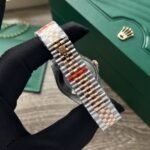 Rolex Datejust SS/RG Plated Black Dial CZ Diamonds 31mm Jub AAA Replica - 图片 6