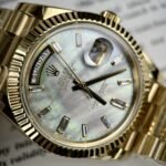 Rolex Day-Date YG Plated MOP Dial CZ Diamonds 40mm TWF Replica - 图片 4