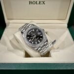 Rolex Day-Date 904L Steel Black Dial With Diamonds 40mm Super Clone - 图片 4