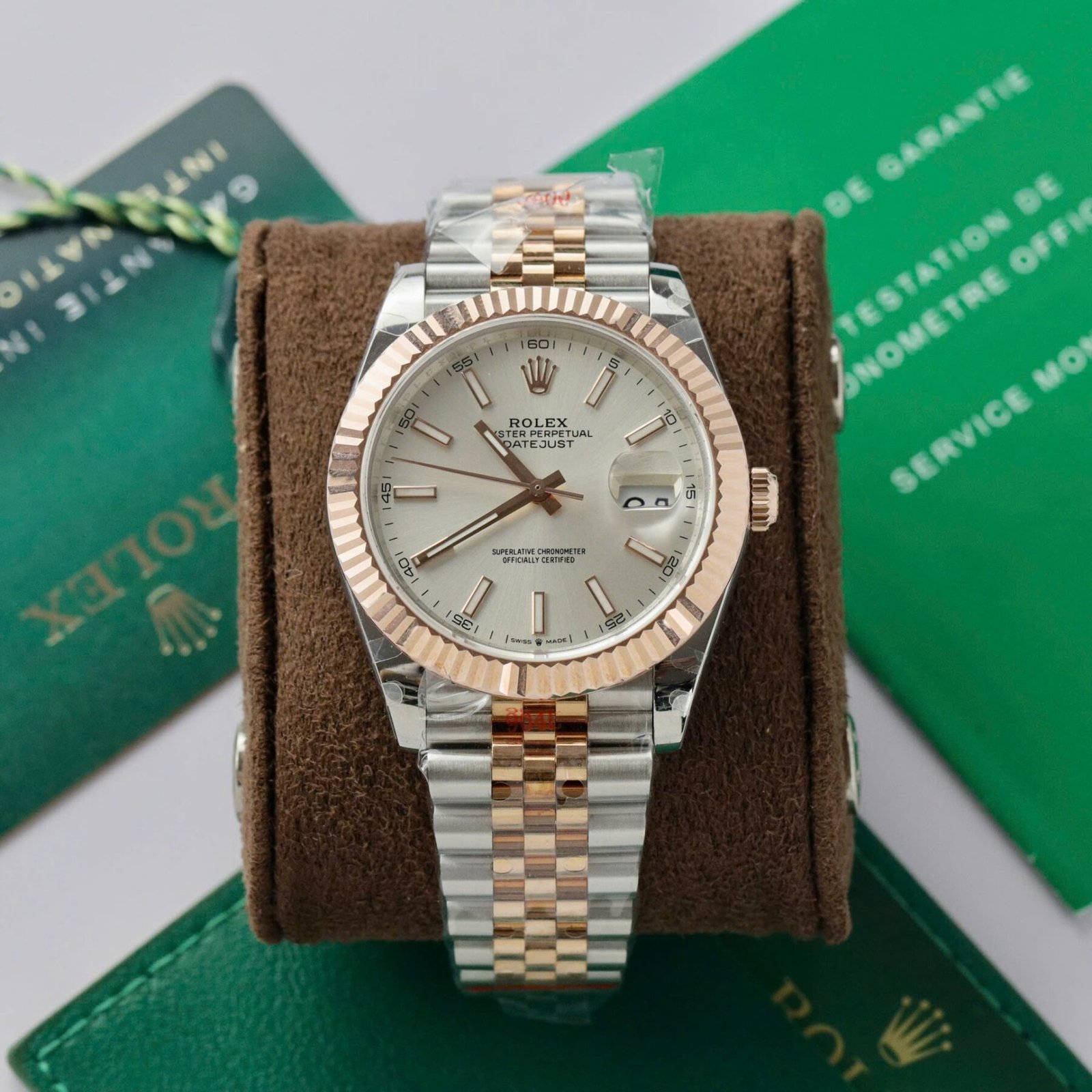 1750588536-215-1.jpg Rolex Datejust SS/RG Plated White Dial 41mm Jub Super Clone - 图片 1