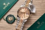 Rolex Datejust SS/RG Plated Fluted Gold Dial CZ Diamonds 36mm Jub Super Clone - 图片 2