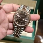 Rolex Datejust SS/RG Plated Chocolate Dial CZ Diamonds 41mm Jub EWF Replica - 图片 2