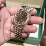 Rolex Datejust SS/RG Plated Chocolate Dial CZ Diamonds 41mm Jub EWF Replica - 图片 5