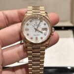 Rolex Day-Date RG Plated MOP Dial CZ Diamonds 36mm EWF Replica