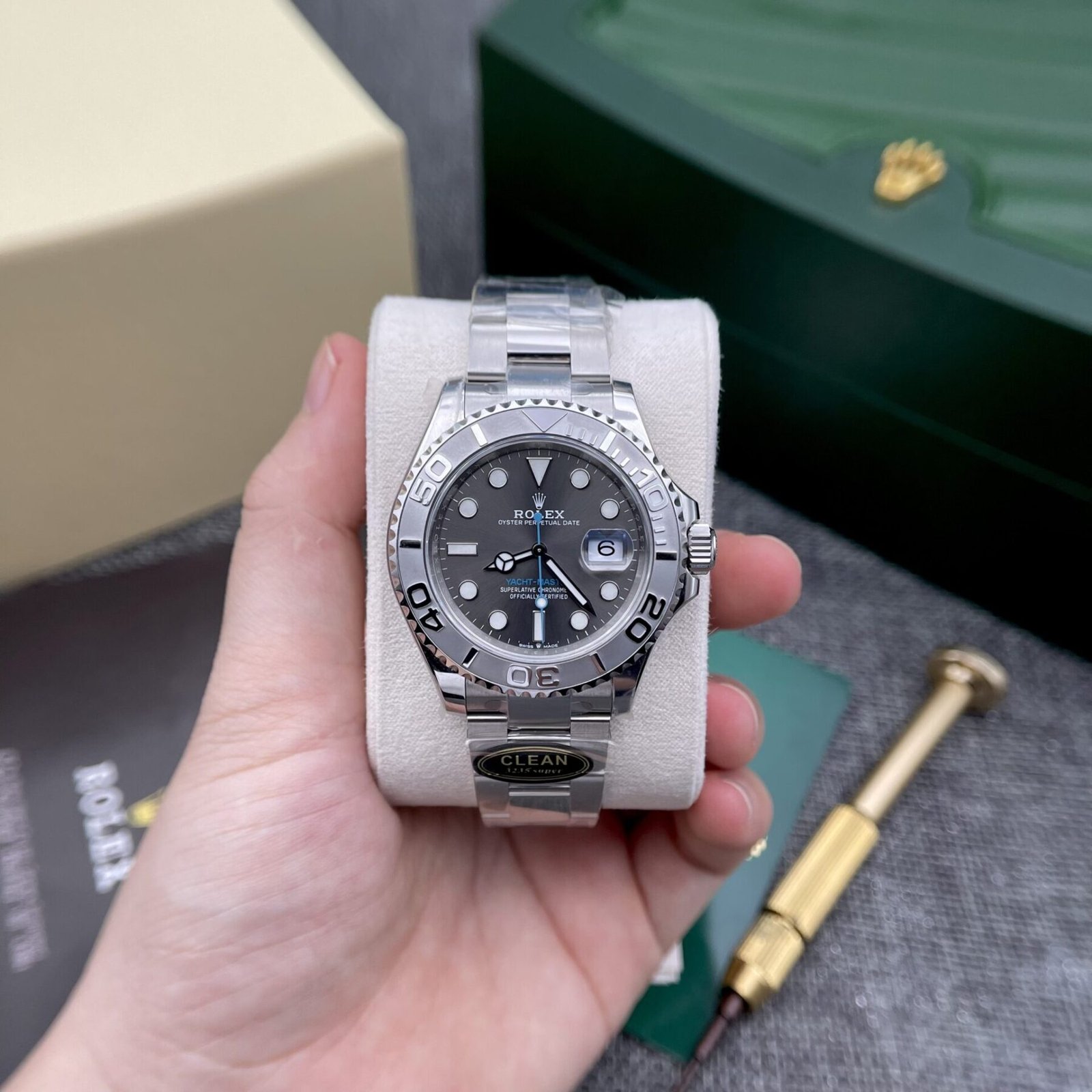 1750588615-245.jpg Rolex Yacht-Master 116622 904L Steel Grey Dial 40mm Oyster Super Clone - 图片 1