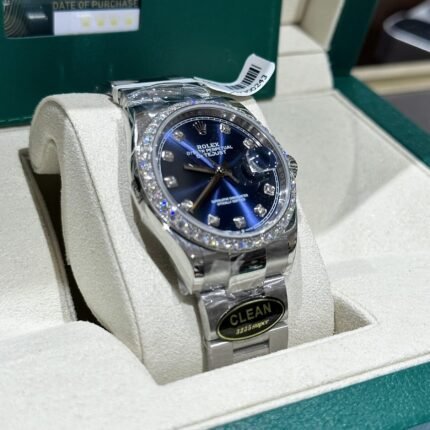 Rolex Datejust 904L Steel Black Dial With Diamonds 41mm Oyster Super Clone