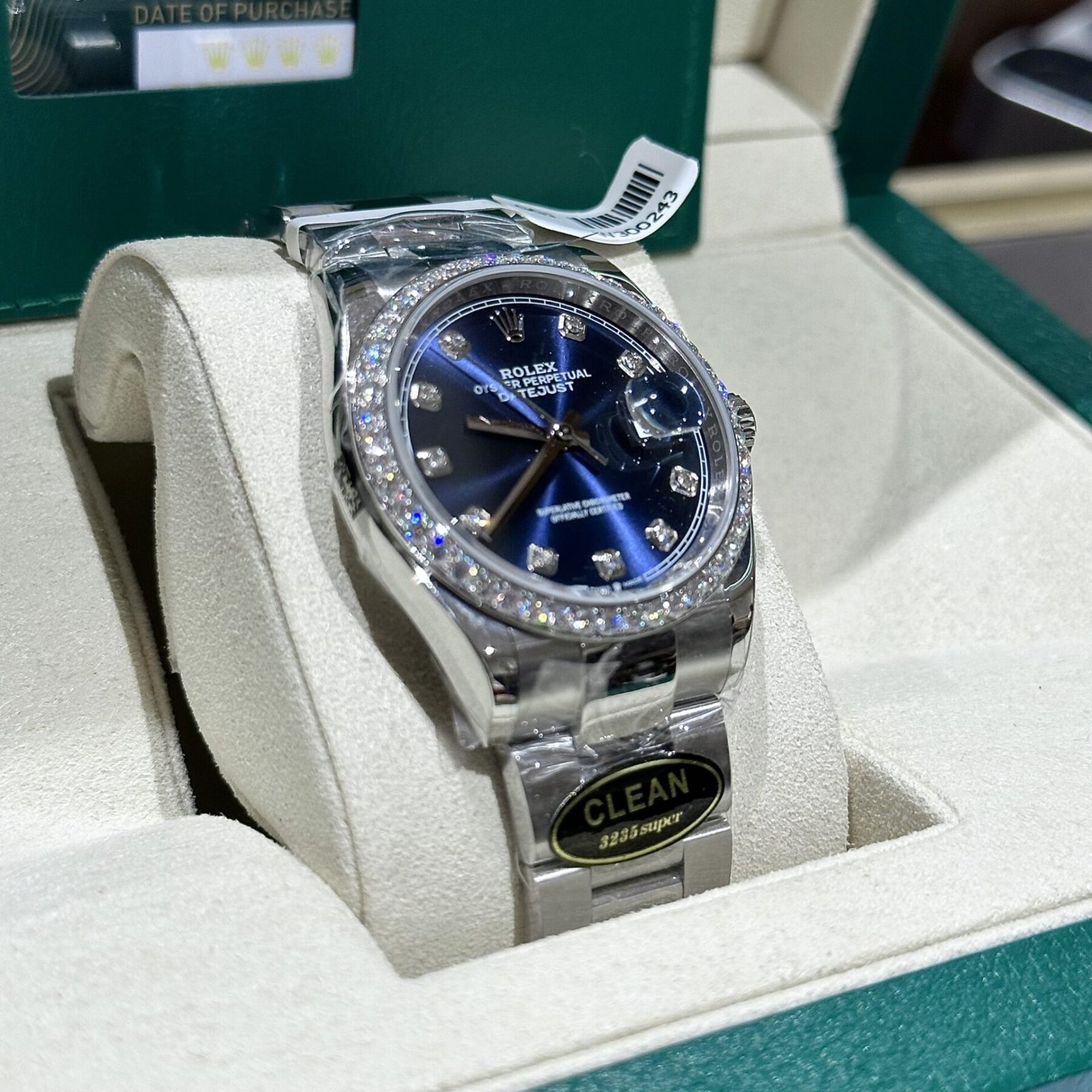 1750588632-250-2.jpg Rolex Datejust 904L Steel Black Dial With Diamonds 41mm Oyster Super Clone - 图片 1
