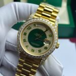 Rolex Day-Date YG Plated Diamond Green Dial 40mm Super Clone - 图片 3
