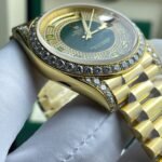 Rolex Day-Date YG Plated Diamond Green Dial 40mm Super Clone - 图片 4