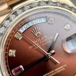Rolex Day-Date RG Plated Chocolate Dial With Red Diamonds 40mm Super Clone - 图片 3