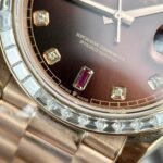 Rolex Day-Date RG Plated Chocolate Dial With Red Diamonds 40mm Super Clone - 图片 4
