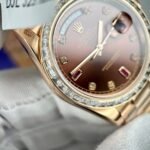 Rolex Day-Date RG Plated Chocolate Dial With Red Diamonds 40mm Super Clone - 图片 5