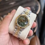 Rolex Datejust SS/YG Plated Green Dial CZ Diamonds 31mm Jub AAA Replica - 图片 2