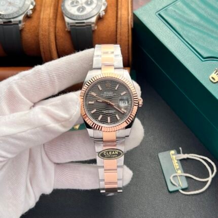 Rolex Datejust 126331 SS/RG Plated Grey Dial 41mm Oyster Super Clone
