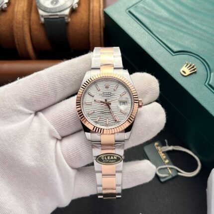 Rolex Datejust 126331 SS/RG Plated Silver Dial 41mm Oyster Super Clone