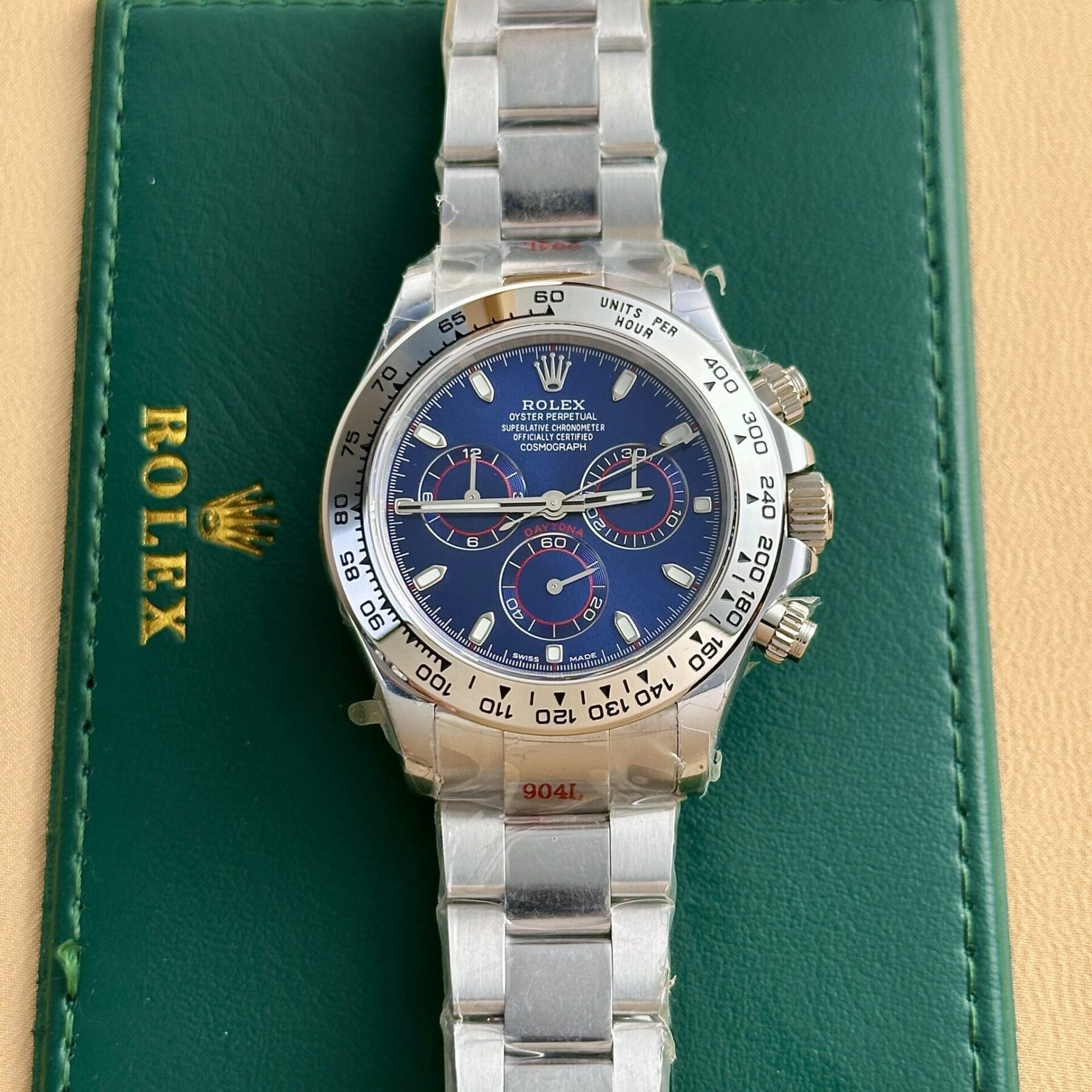 1750588736-292.jpg Rolex Daytona 116509 904L Steel Blue Dial 40mm Oyster Super Clone - 图片 1