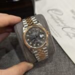 Rolex Datejust 126231 SS/RG Plated Grey Dial CZ Diamonds 36mm Jub Super Clone - 图片 2