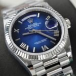 Rolex Day-Date 128239 904L Steel Ombre Blue Dial 36mm Super Clone - 图片 4