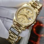 Rolex Day-Date 128238 YG Plated Champagne Dial Baguette Diamonds 36mm Super Clone - 图片 2