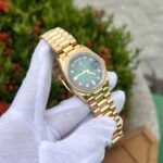 Rolex Day-Date 128348RBR YG Plated Ombre Green Dial CZ Diamonds 36mm EWF Replica - 图片 5