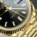Rolex Day-Date 228238 YG Plated Black Dial CZ Diamonds 40mm Super Clone - 图片 5