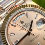 Rolex Day-Date 228235 RG Plated Pink Dial CZ Diamonds 40mm Super Clone - 图片 4