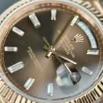 Rolex Day-Date 228235 RG Plated Chocolate Dial CZ Diamonds 40mm Super Clone - 图片 7