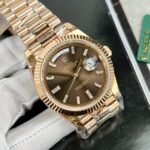 Rolex Day-Date 228235 RG Plated Chocolate Dial CZ Diamonds 40mm Super Clone - 图片 8