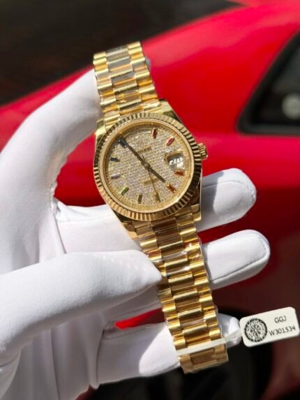 Rolex Day-Date YG Plated Diamond Dial 40mm Super Clone