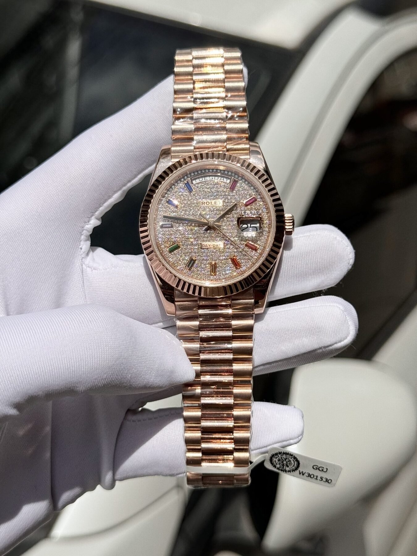 1750588952-380-1.jpg Rolex Day-Date RG Plated Diamond Dial 40mm Super Clone - 图片 1