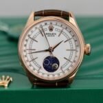 Rolex Cellini 50535-2 RG Plated White Dial 39mm Leather AAA Replica - 图片 4